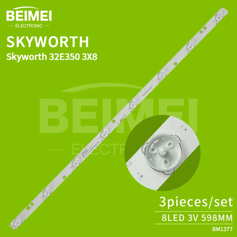 strip light Skyworth 32E350 3X8 led light strip Skyworth 32 e360e on TV backlight led strip 3pcs/set