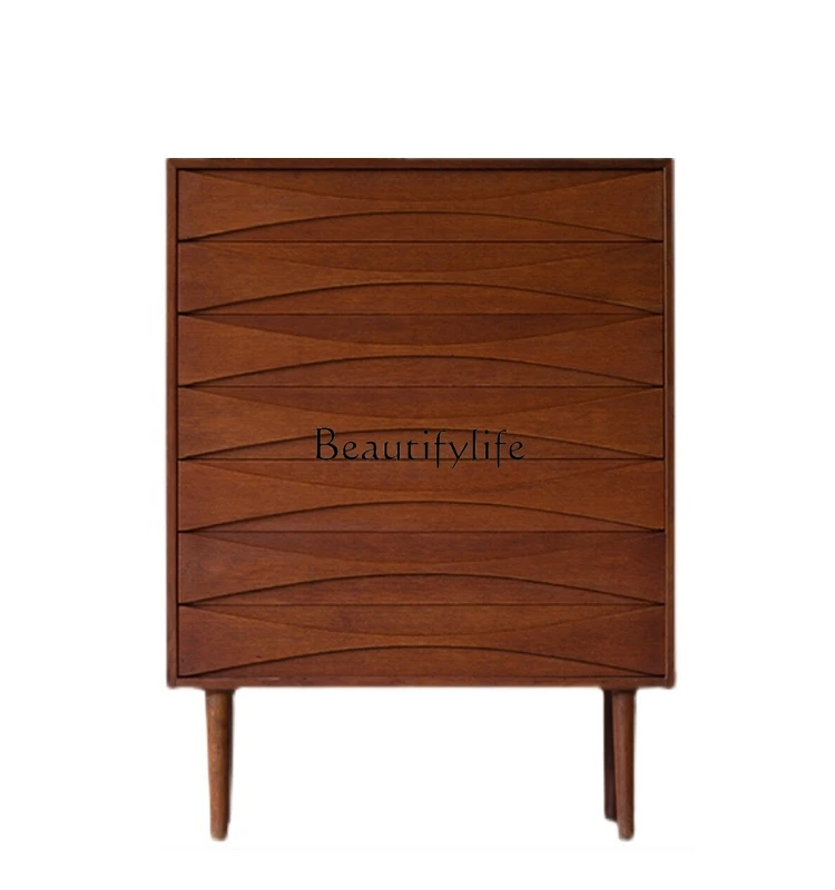 

Nordic Solid Wood Chest of Drawers Simple Retro Storage Storage Chest of Drawer Living Room Dining Room Wall Cabinet