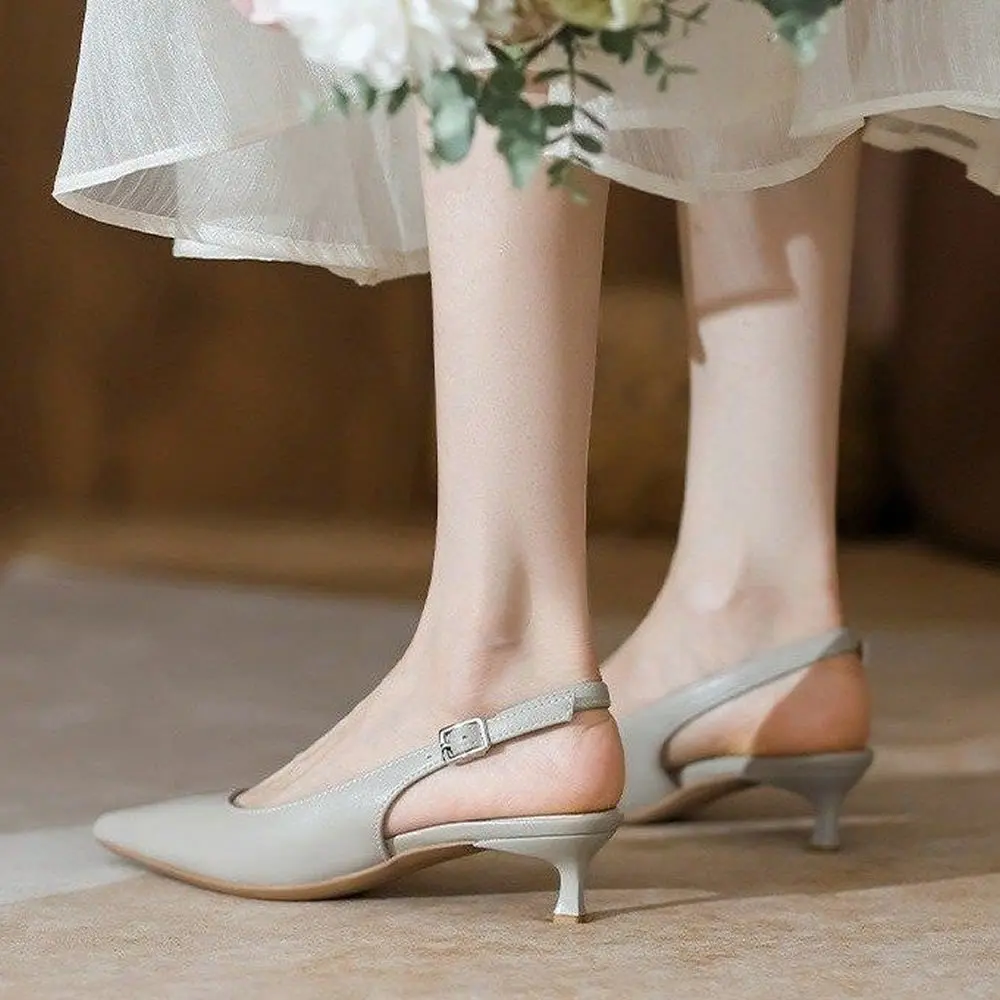 

Новинка 2023 года, женские сандалии, туфли-лодочки с острым носком, свадебные туфли, модельные туфли на низком каблуке, женская обувь