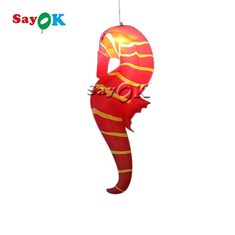 Sayok 6.56ftH Giant Inflatable Seahorse Inflatable Seahorse Model with Remote Controller Inner Air Blower for Bar Concert Club