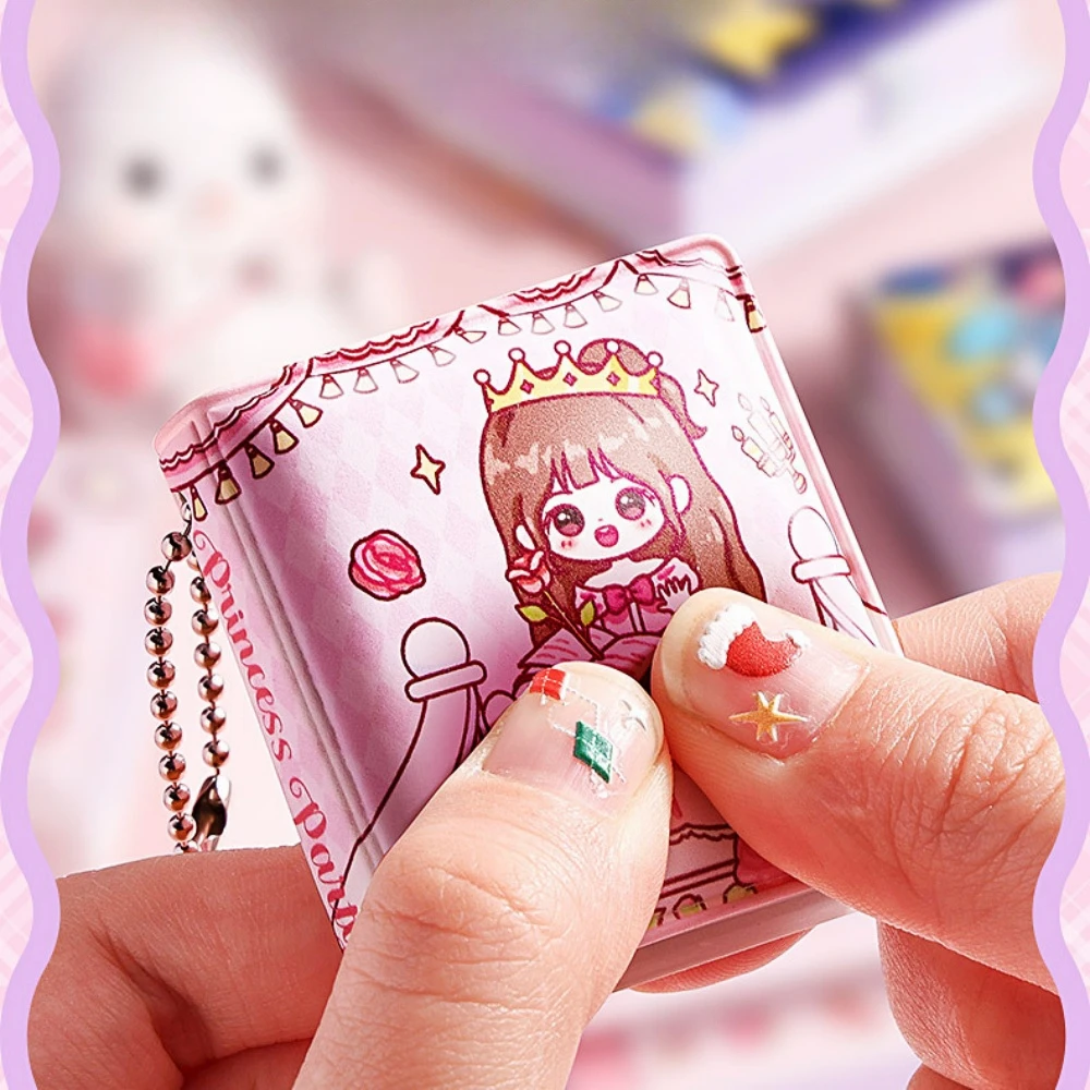 2pcs Mini cute notebook,20 sheets of writing paper and 40 stickers,Convenient to carry,Pendant