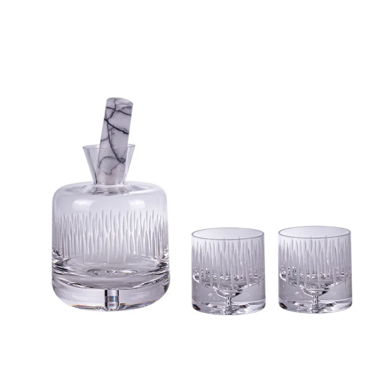 

Высококачественный художественный стеклянный винный набор, набор бокал для вина, усовершенствованный графин, подглечик для вина, домашнее место, оптовая продажа