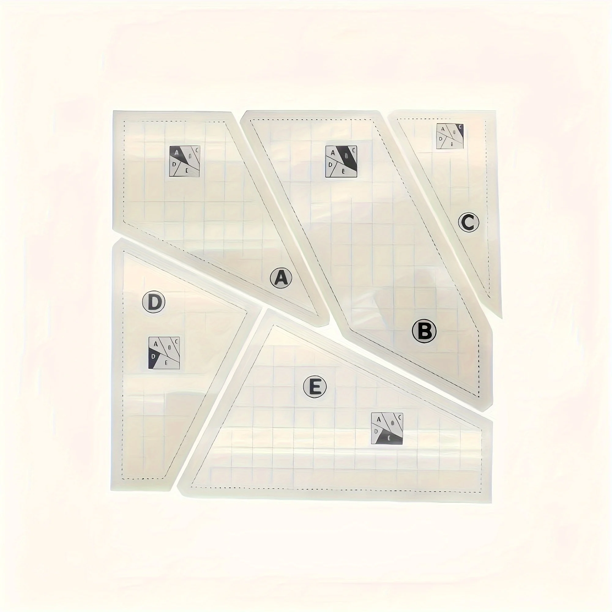 3/4/5 Stück Quilt-Lineale und Vorlagen, kreative Quilt-Schneidvorlage, Quilt-Vorlagen aus Acryl zum Schneiden von Mustern, Quilt R