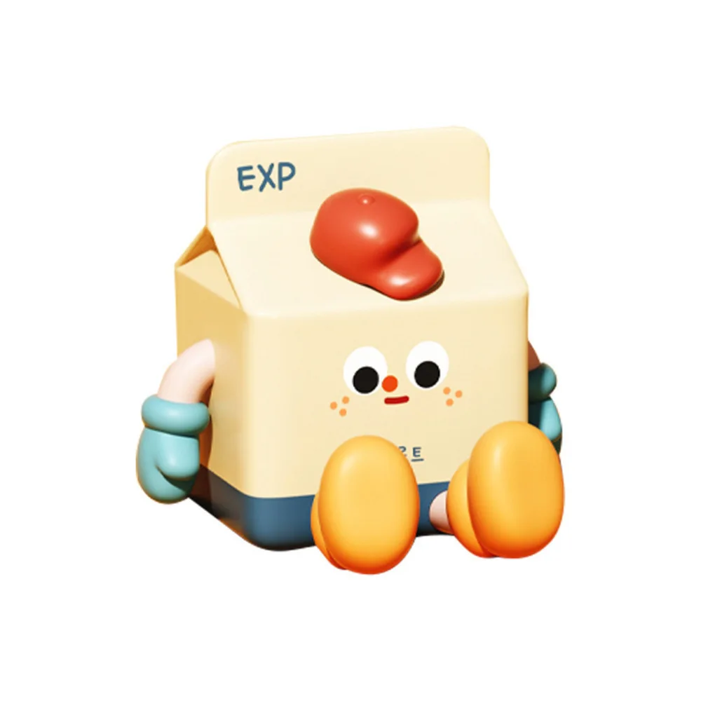 Caja de leche de dibujos animados, luz nocturna, bonita lámpara LED para mesita de noche para habitación de niños, función de temporizador automático recargable por USB, decoración de ayuda para dormir