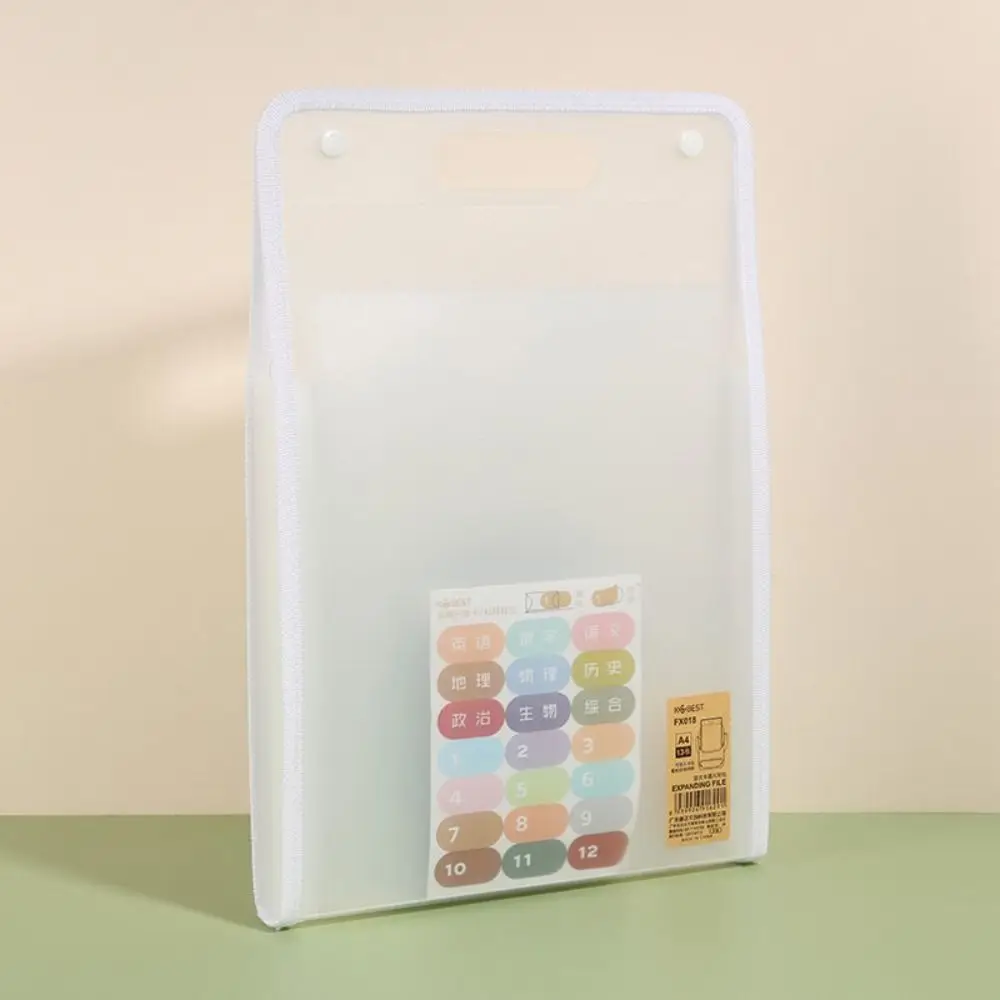 

Briefcases A4 Vertical Folder Organ Bag Portable 13 Pocket File Folders Durable PP Material A4 File Storage Bag Office