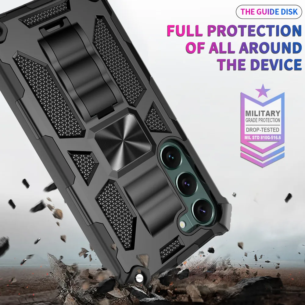 Dual Layer Protection Shockproof Case For Samsung Galaxy S24 S23 Ultra S22 Plus S21 S20 A14 A05S A15 A35 A16 Built-in Kickstand