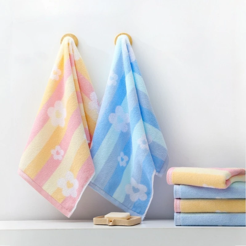 Household Cotton Flower Face Towel Adult Absorbent Soft and Non Shedding Hair Bathroom Shower Towel Wedding Gift Towel