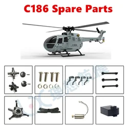 C186 BO105 /E120 Rc Helicopter Onderdelen Blade Landing Gear Motor Motor Body Shell Lager Propellers Luifel Tuimelschijf