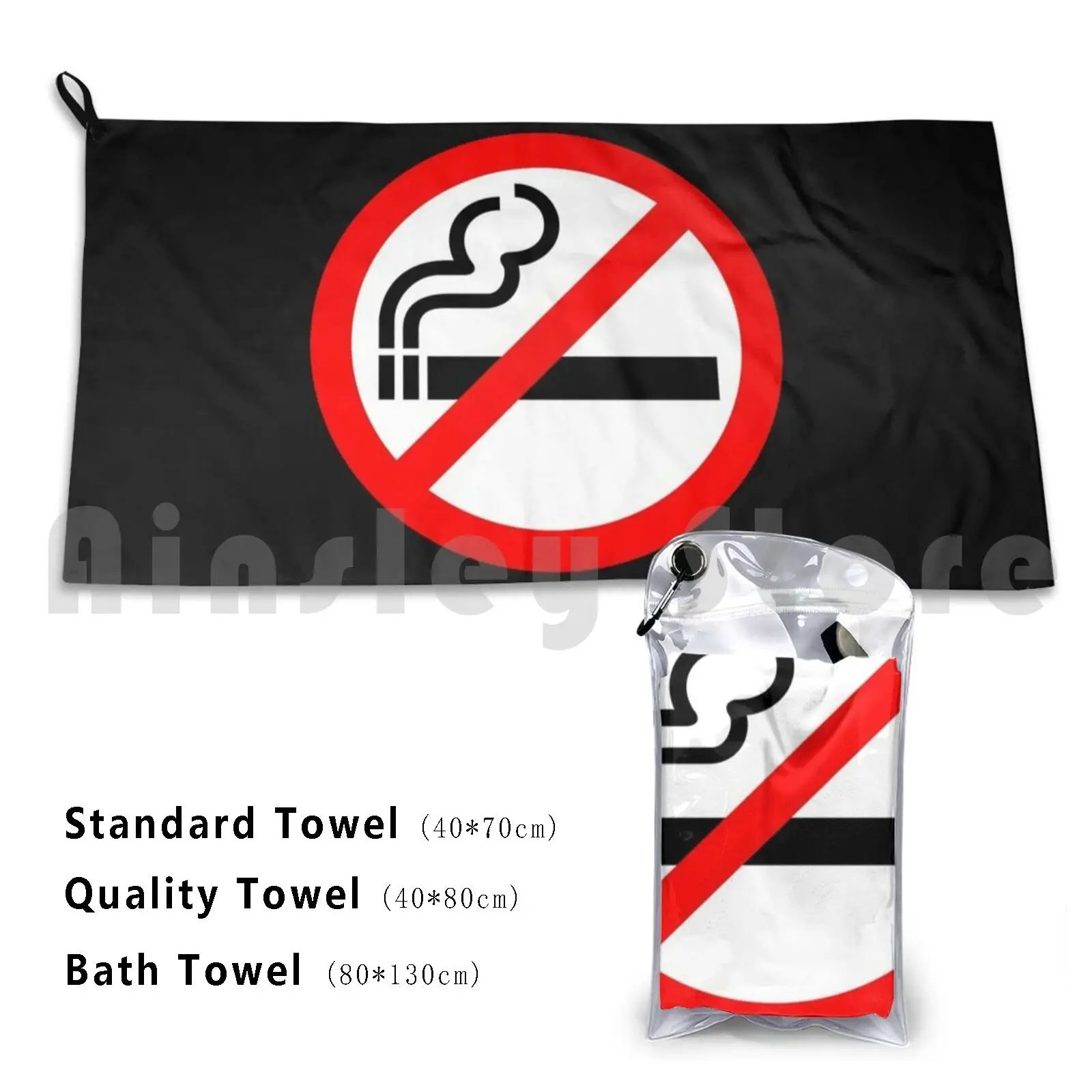 Towel No Smoking Sign 3150 Smoking Smoke No Smoking Cigarette Weed Vape Vaping Funny Stoner