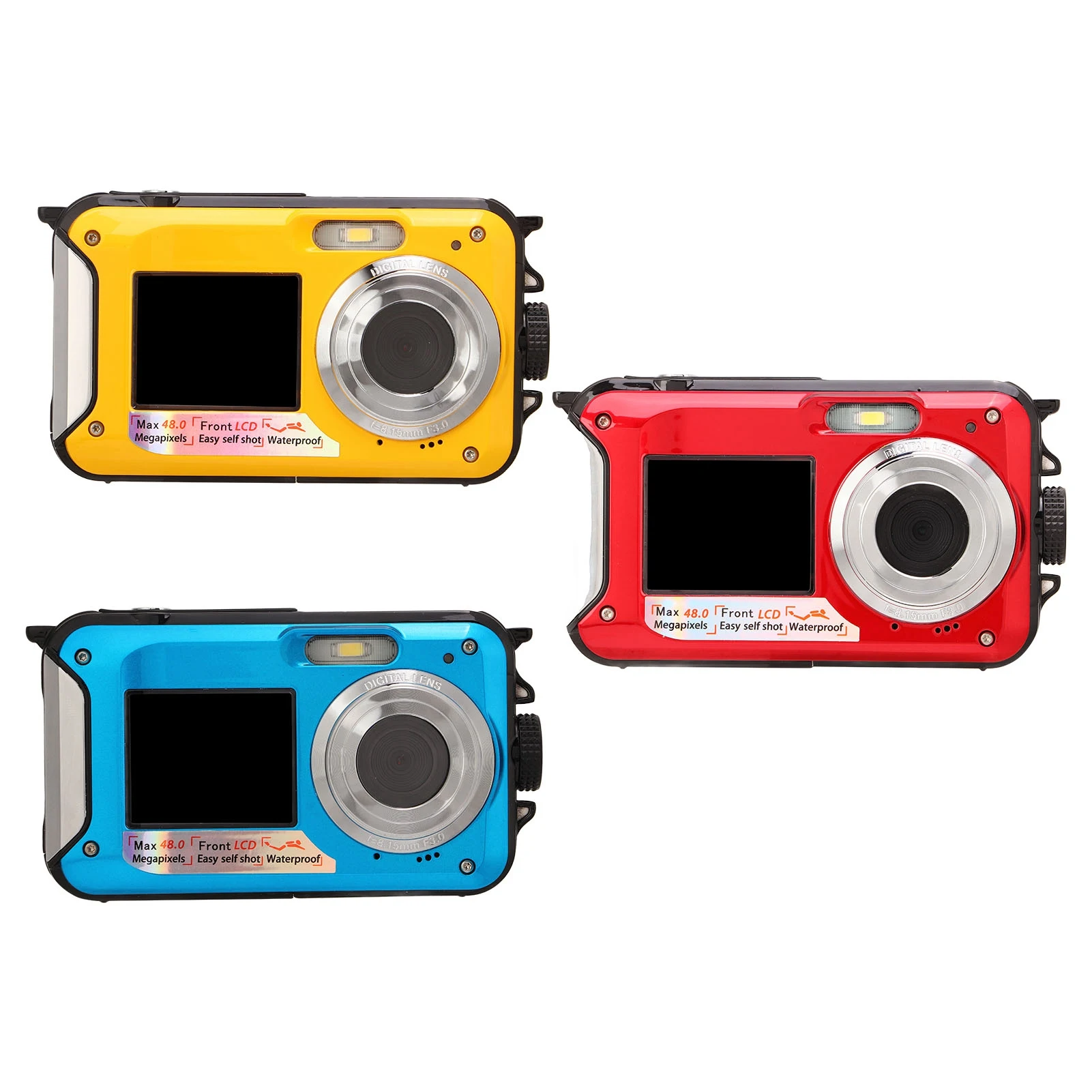 

Double Screens Waterproof Digital Camera 16X Zoom 2.7K Video USB 2.0 Full HD Waterproof Digital Camera for Shooting