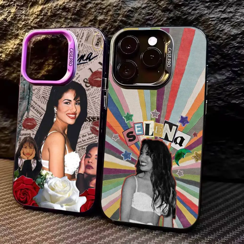 

Singer S-Selena Quintanilla Phone Case For iPhone17,16,15,14,13,12,11 Plus,Pro Max Colored Silver Plated Inside Cover