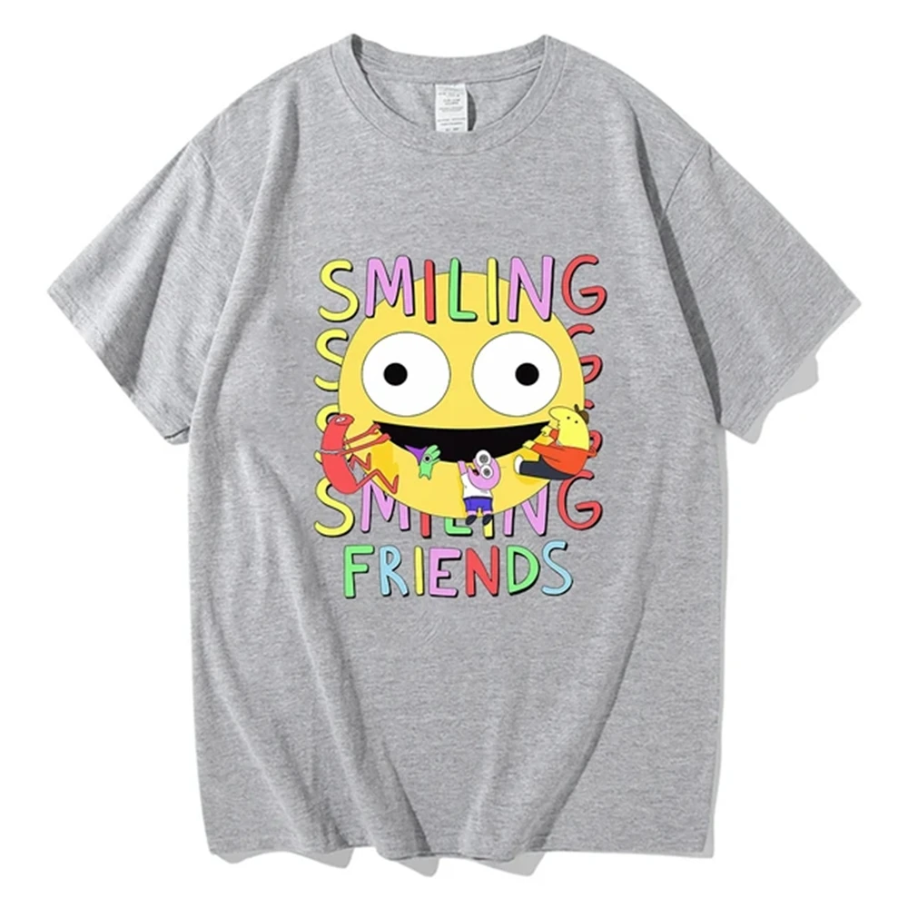 Smiling Friends Cartoon Print T-shirt Comfortable Men Women Summer Tee-shirt Cotton High Quality Tshirts Manga Funny Tees 72407