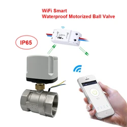 Tuya WiFi Smart Waterproof Electric Ball Valve Stainless Steel Timing Switch Smart Life Control Support Alexa Google Home AC220V