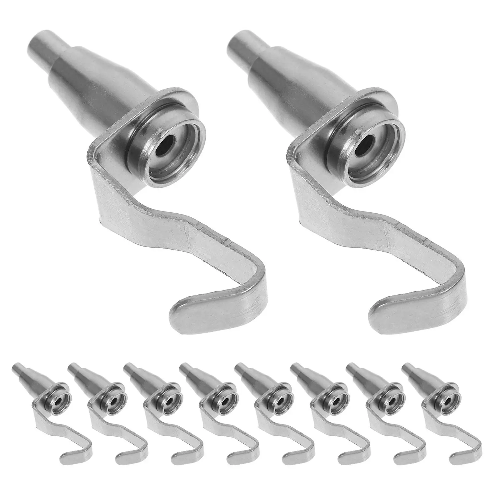 10Pcs Heavy-Duty Adjustable Wire Rope Hanger Hooks with Steel Clamps for Gallery Art Display Exhibition Wall Mounting