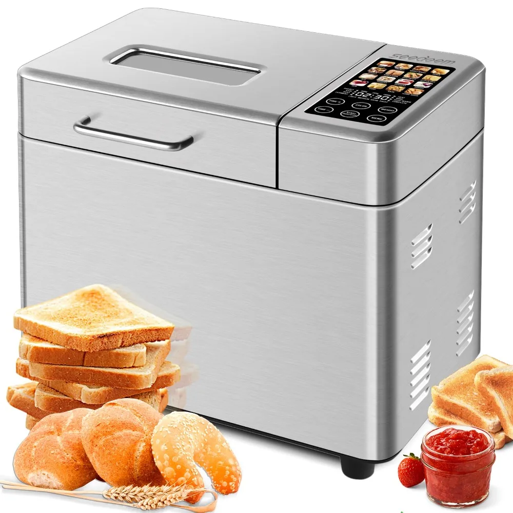 2023 New 2.2LB Stainless Steel Bread Maker with Fruit and Nut Dispenser