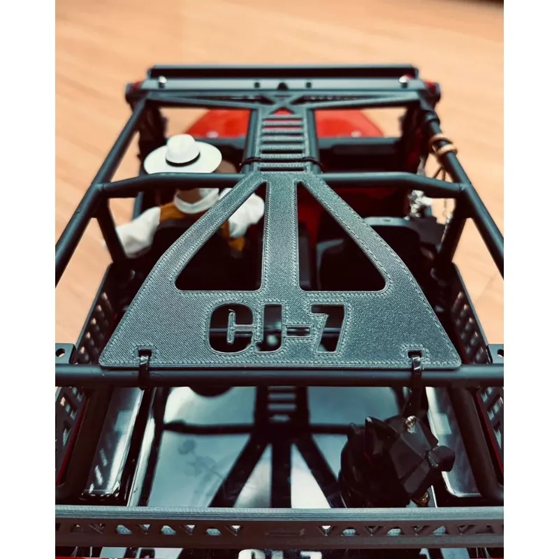 Axial 1/10 SCX10 III JEEP CJ-7 RC Crawler Shark Fin Integrated Hard Top + Rear Bed Rail Cage Set RC Car Modified Upgrade Parts