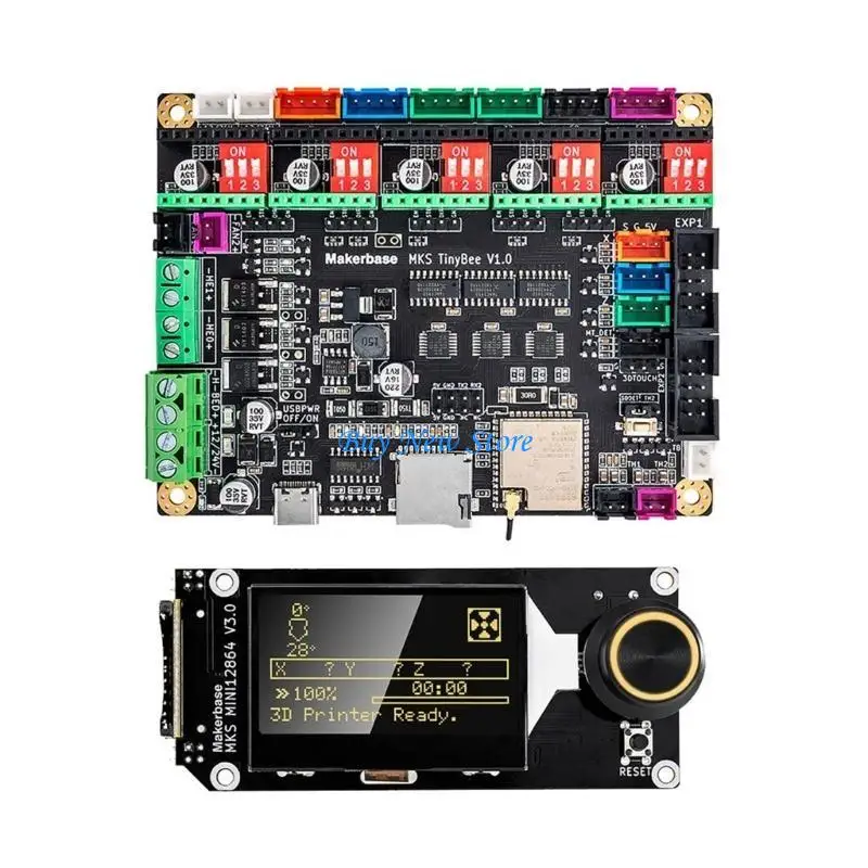 

20ce Printer 32-битный обновление- комплект материнской платы MKS TinyBee ESP32 Wi-Fi Controller Mini 12864 2004 LCD 8M