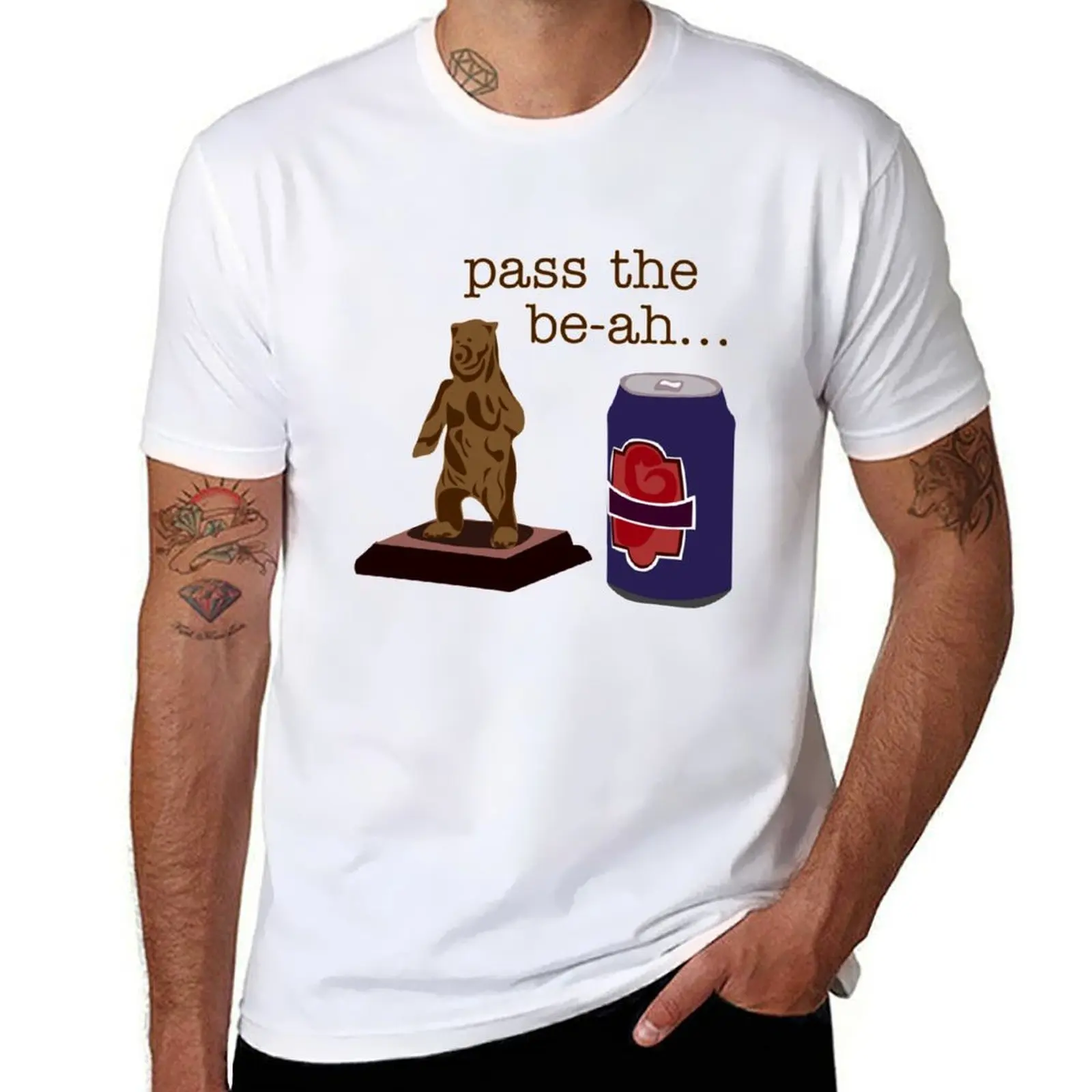 Pass the Be-ah ... the Lager Be-ah T-Shirt cotton tshirt 100% t shirts for man cotton T-Shirt