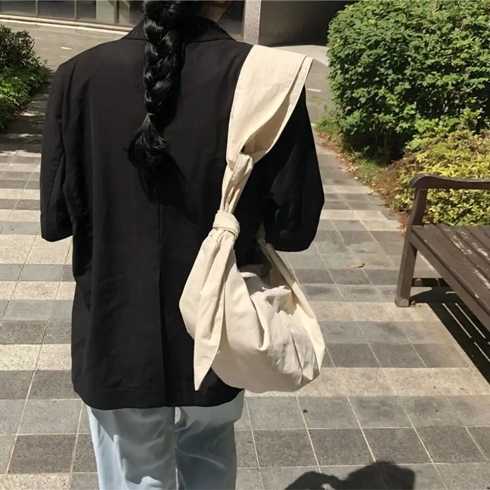 

Легкая большая вместительная холщовая сумка через плечо, сумка в корейском стиле, тканевая нагрудная сумка, сумка через плечо, женская сумка для пельменей