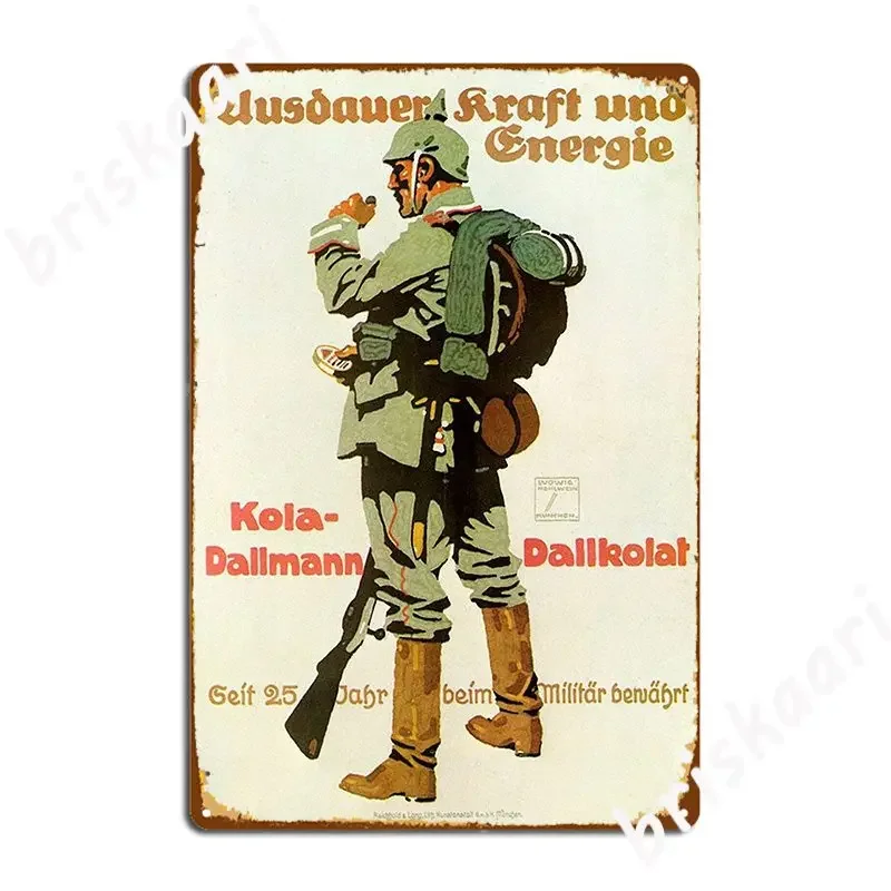 German Soldier Ww1 Ad For A Kola Drink Metal Sign Pub Cinema Garage Decoration Designing Tin Sign Poster