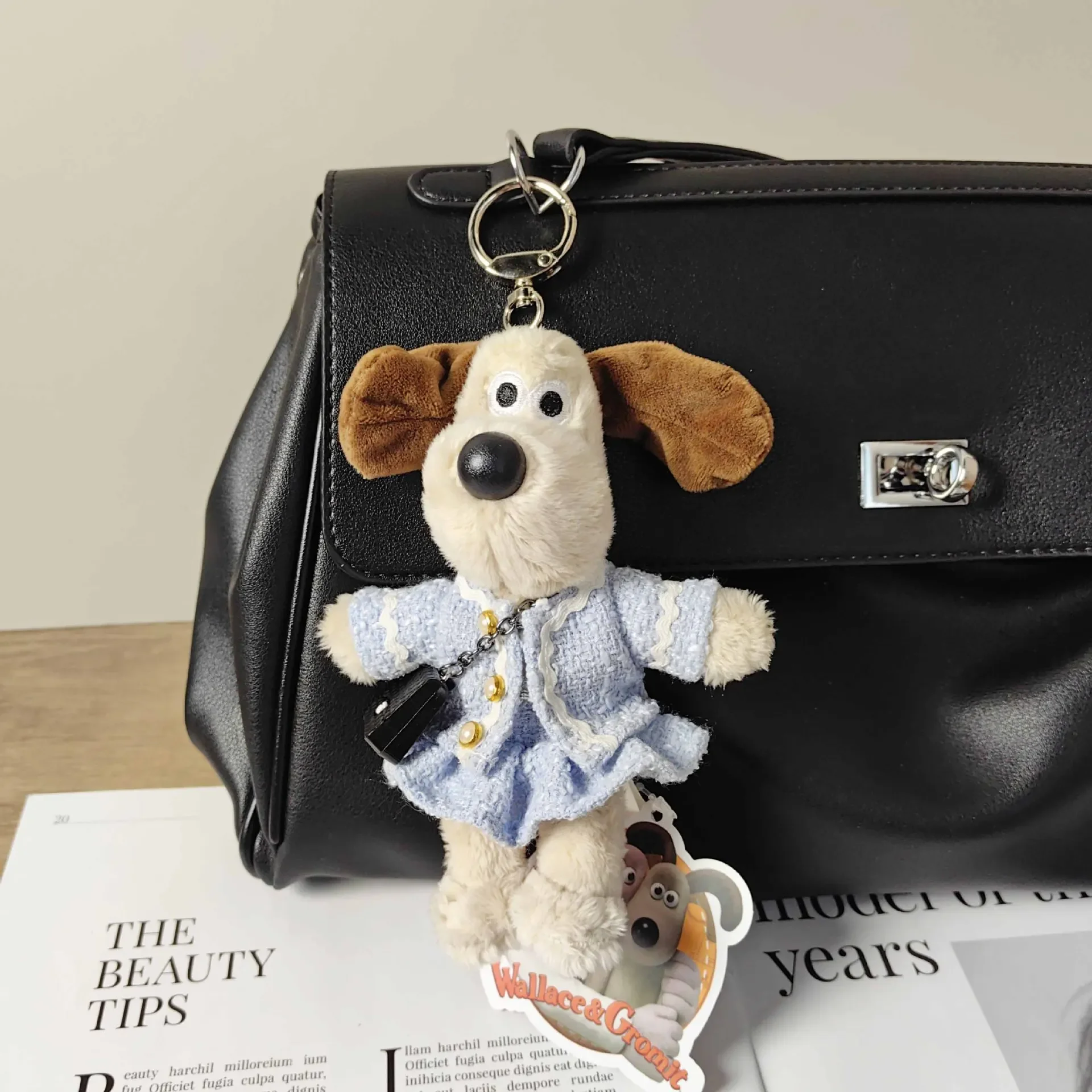 

Cute Dog Plush Keychain Pet Lover Purse Accessory Auto Decor Clip Bestie Gifts