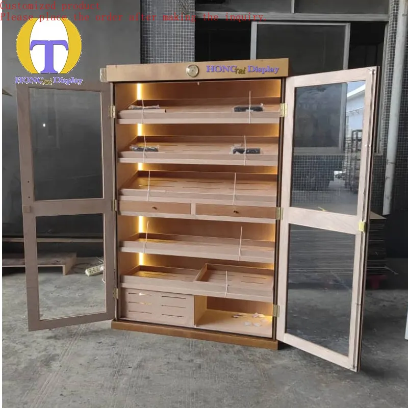 

Custom.Top Sale Large Capacity Cigar Store Display Humidor Versatile Color Cabinet Various Cigars Showcase