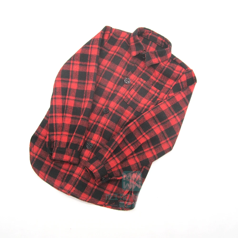 BJD Doll Clothes for 58--60cm 1/3 BJD DD SD Toys Spherical Joint Doll Casual Red Plaid Shirt Sleeve T-Shirt