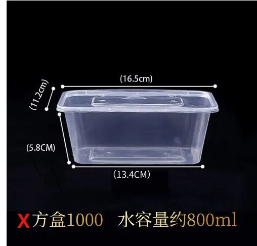 

50Pcs Transparent Food Containers Disposable Take Out Boxes for Fruit Salad Lunch Microwave Safe No Smell Carry Out Containers
