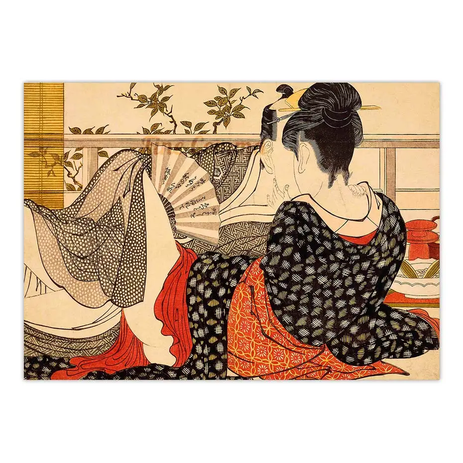 Utamakura Poem of the Pillow 1788 Kitagawa Utamaro Vintage Japanese Art Poster Uikyoe Woodblock Canvas Print Wall Art Decor