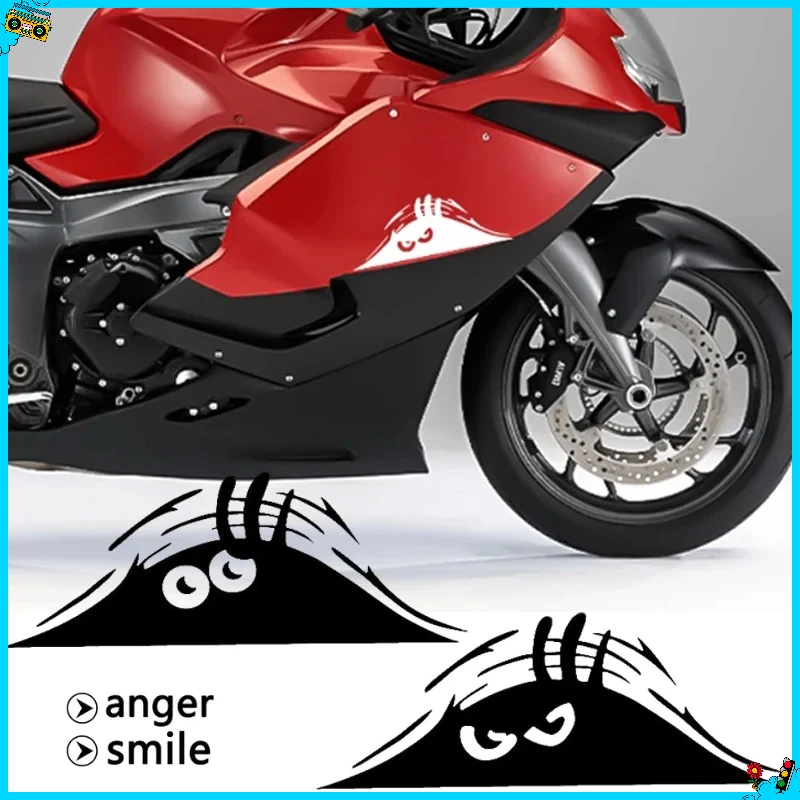 

Юмористическая наклейка для автомобиля с подглядывающимся томом и монстром, улыбающиеся и злые наклейки с изображением эльфа, черно-белые водонепроницаемые консилеры для царапин, автозапчасти