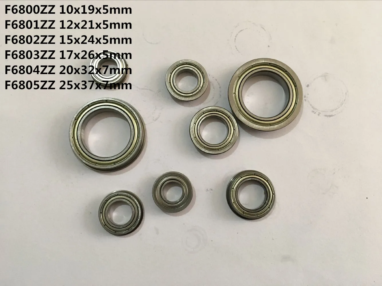 

5-10pcs F6800ZZ F6801ZZ F6802ZZ F6803ZZ F6804ZZ F6805ZZ Flange Thin Wall Ball Bearing Metal Shielded Flange Bearing