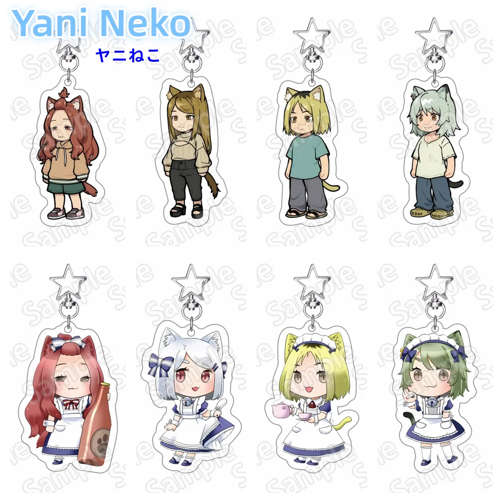 Yani Neko Anime 6cm Acrylic Keychain Cat Beast Ear Character Pendant Backpack Decor Fans Collection Christmas Gift