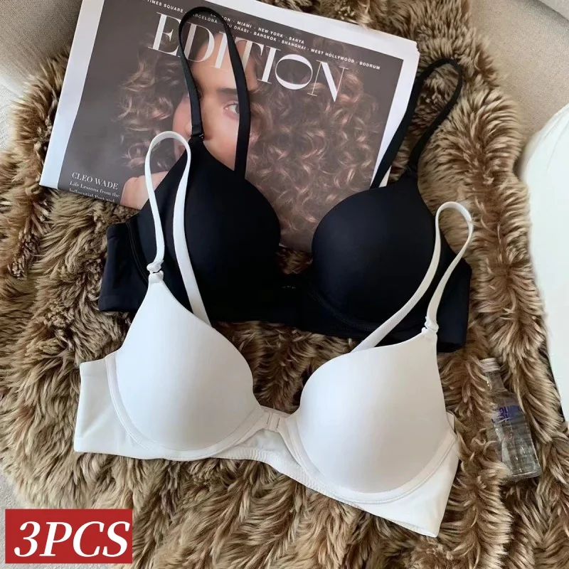 

3 шт./компл., бюстгальтер пуш-ап, бюстгальтеры с застежкой спереди для женщин, бюстгальтер без косточек с маленькой чашкой, сексуальное женское белье, женское бесшовное нижнее белье