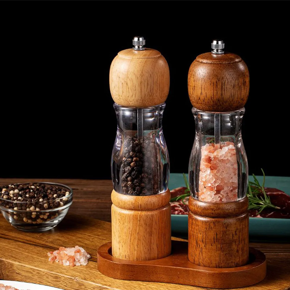 2Pcs Manual Pepper Grinder Salt and Pepper Mill High Hardness Grinding Core Wear Resistant Kitchen Gadget for Home Restaurant