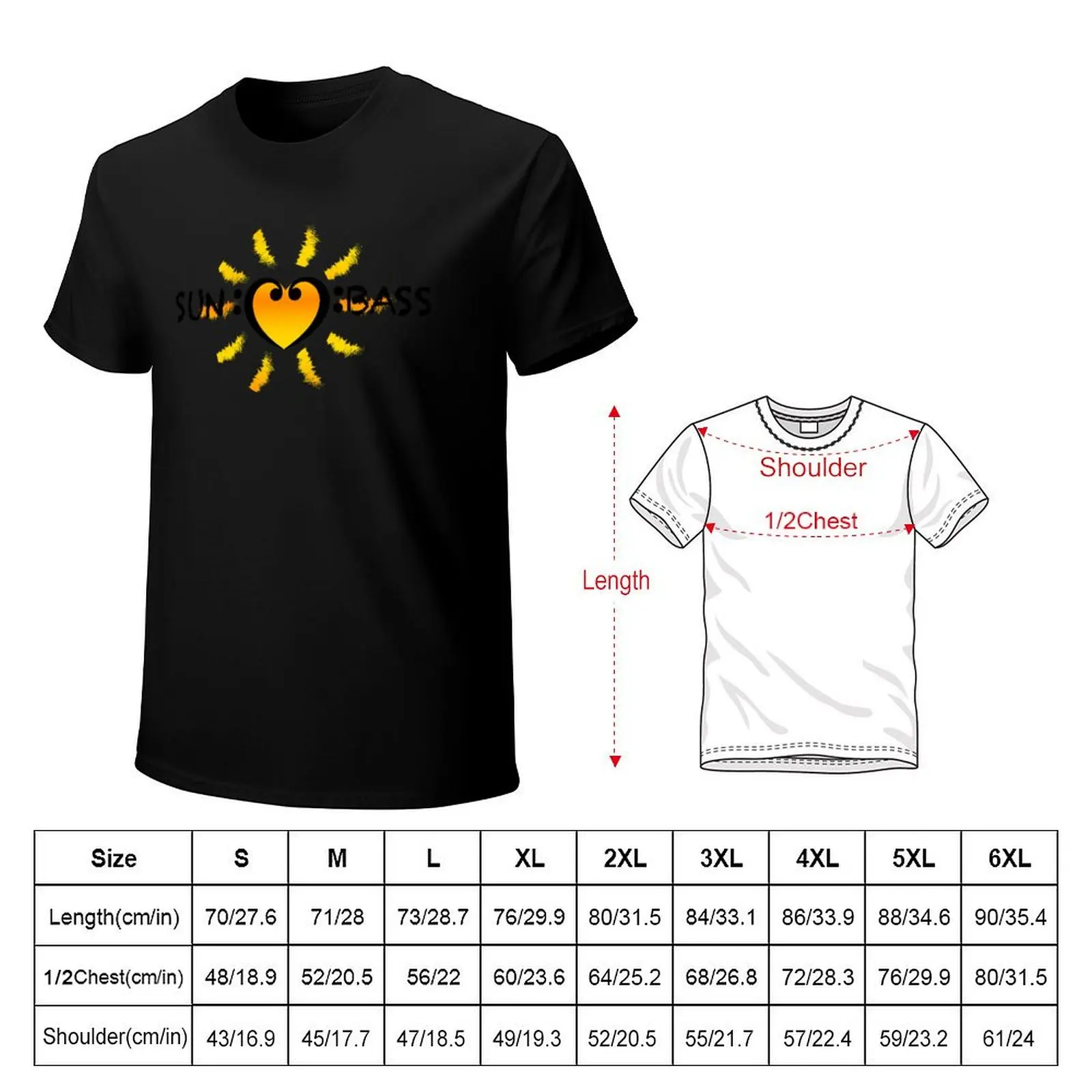 Bass Clef Heart Sun Summer Festival DnB T-Shirt Plus Size Short Sleeve T-Shirt