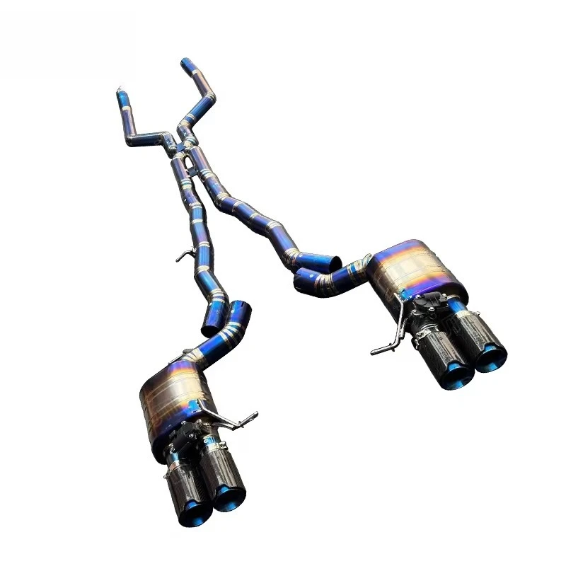 Titanium Exhaust System for M5 F10 - High Performance Catback with Carbon Fiber Quad Tips