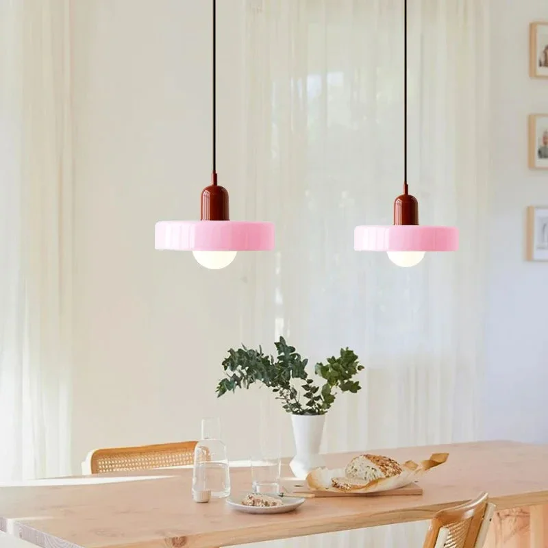 TechHPNordic Retro Glass Pendant Lamps Indoor E27 LED Chandelier Living Room Dining Room Bedroom