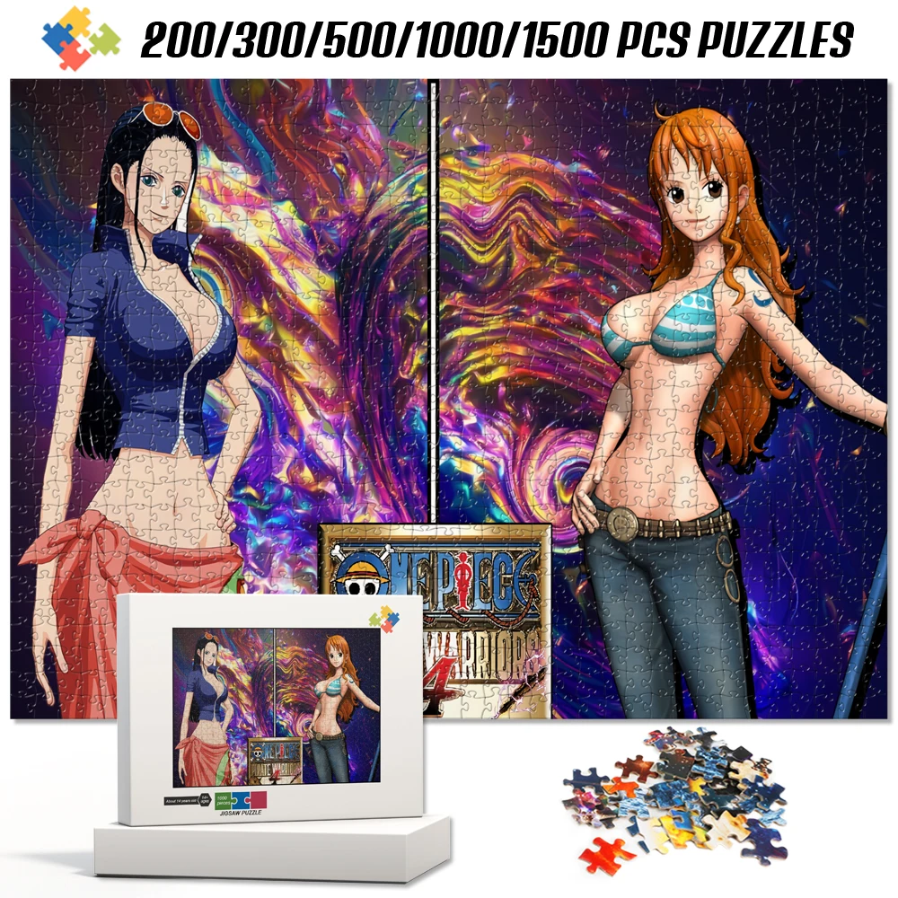 Rompecabezas de Anime de One Piece, Nami y Robin, de 108 a 1500 Piezas, a Todo Color, de Cartón de Alta Calidad, Juego de Ingenio para Niños