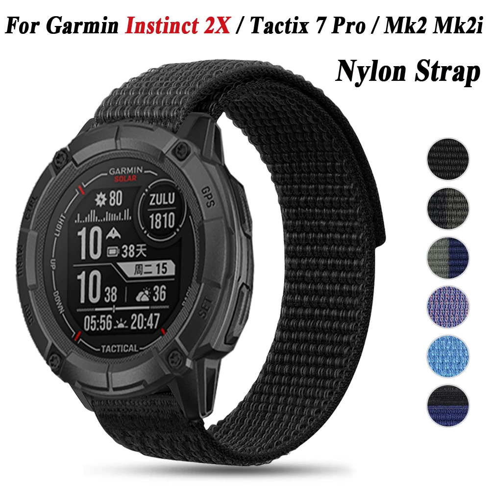 

Elastic Nylon Wrist Band sfor Garmin Instinct 2X Solar Tactix Delta Tactix 7 Pro Watch 22/26mm Bracelet for Forerunner 935 945