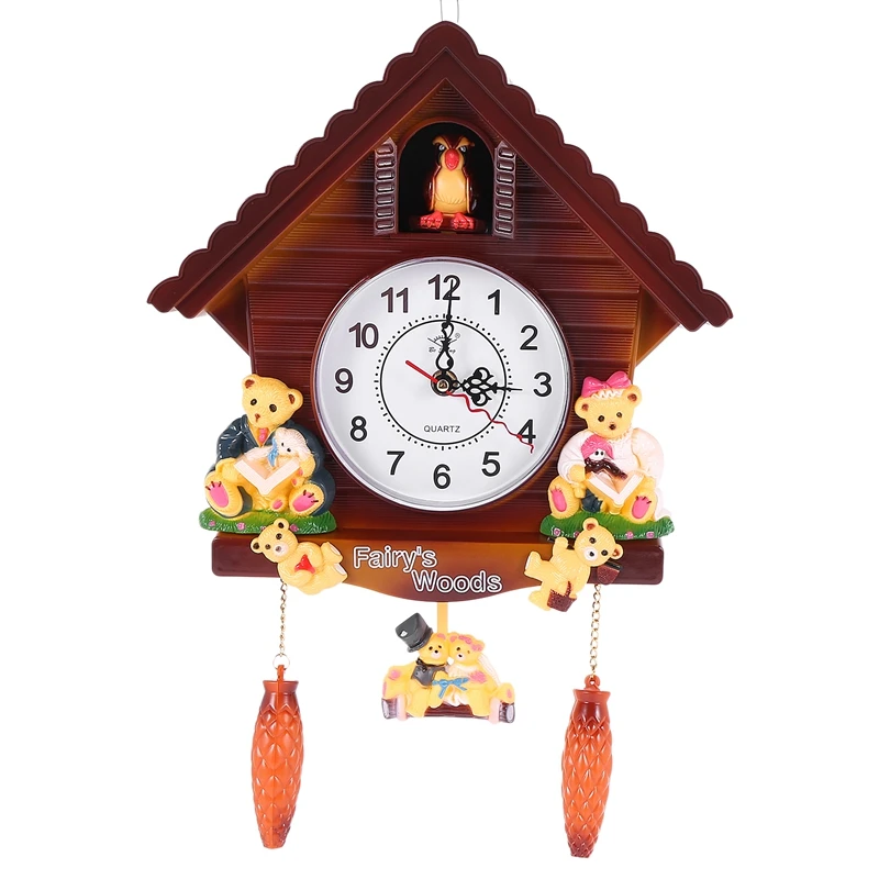 Retro Vintage Wooden Clocks Handcraft Carving Living Room Wall Clock Swing Timer Alarm Clocks Decoration Tools-AT35