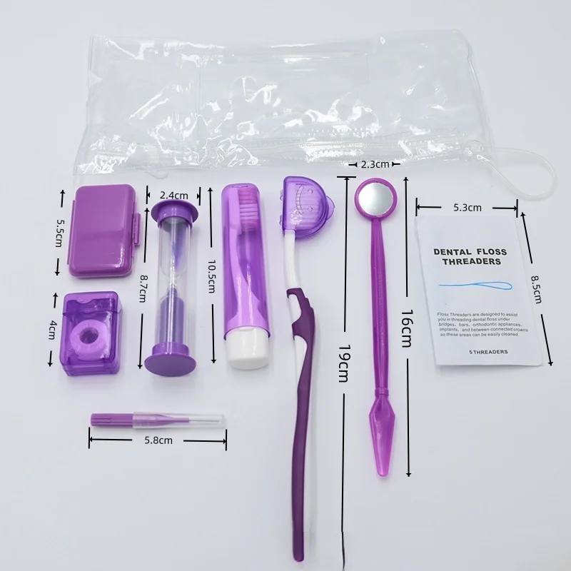 8pcs Orthodontic Kit Orthodontic Toothbrush Orthodontic Wax/bracket Wax Floss Interdental Brushes Essential For Teeth Straighten