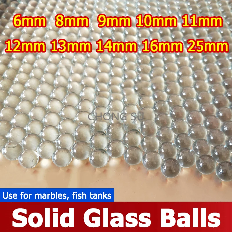 

50-5000pcs Solid Glass Balls Transparent Marbles High Precision Anti Boiling Ball Fish Tank Balls 6/8/9/11/12/13/14/16/25mm