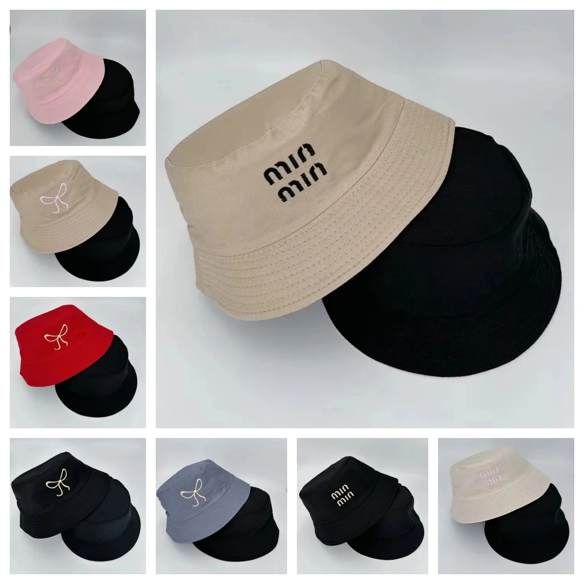 Unisex Letter Double Sided Wear Bucket Hat Women Outdoor Casual Fishermen Caps Sunscreen Basin Hats Reversible Panama Bob