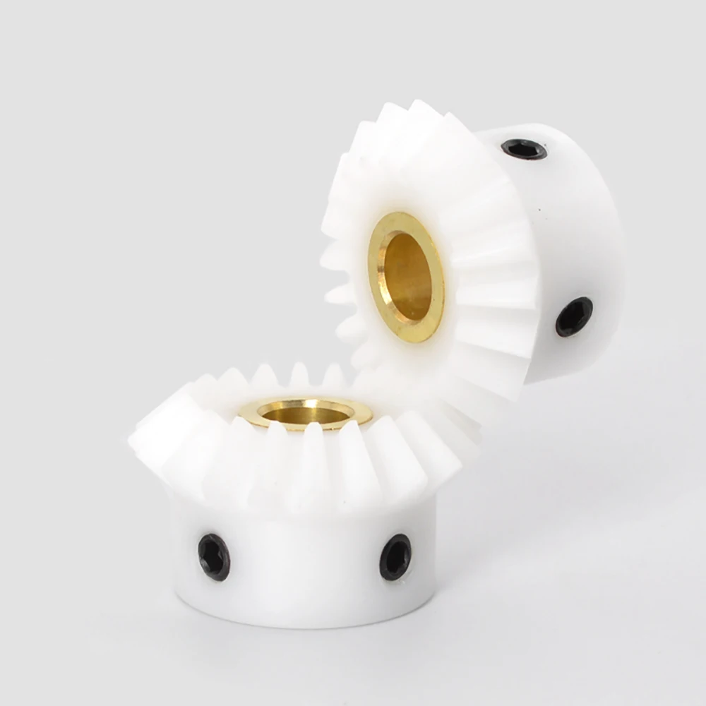 1pc 1:1 Bevel Gear 1/1.5Mod 20-30 Teeth White POM Equal Diameter Bevel Gear 90 Degrees Meshing Angle Plastic Gears Bore 4-12mm