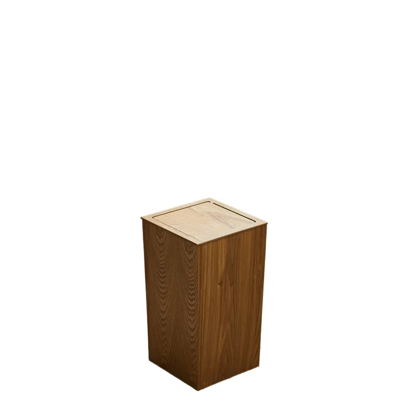 

Trash Can Hotel Household Living Room Bathroom Toilet Large Capacity Wood Light Luxury Japanese Bedroom Office Trash