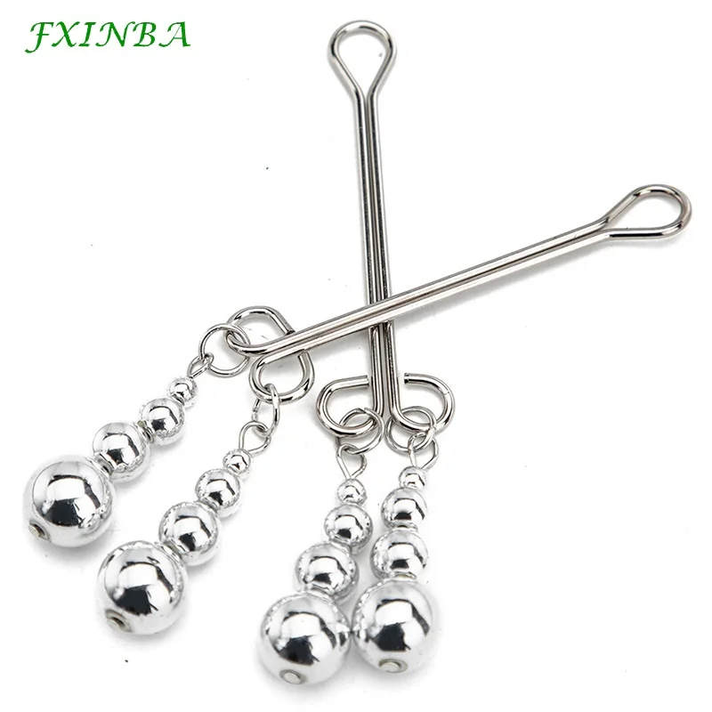 FXINBA Labia Clitoris Nipple Clamps Metal Vagina Clips BDSM Bondage Restraint Sex Toys For Woman Stimulation Erotic Adult Games