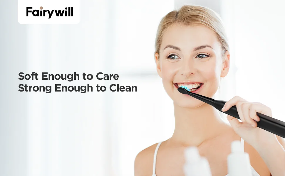 Fairywill Electric Sonic Toothbrush USB Charge FW-D7S Rechargeable Waterproof Electronic Tooth Brushes Replacement Heads Adult