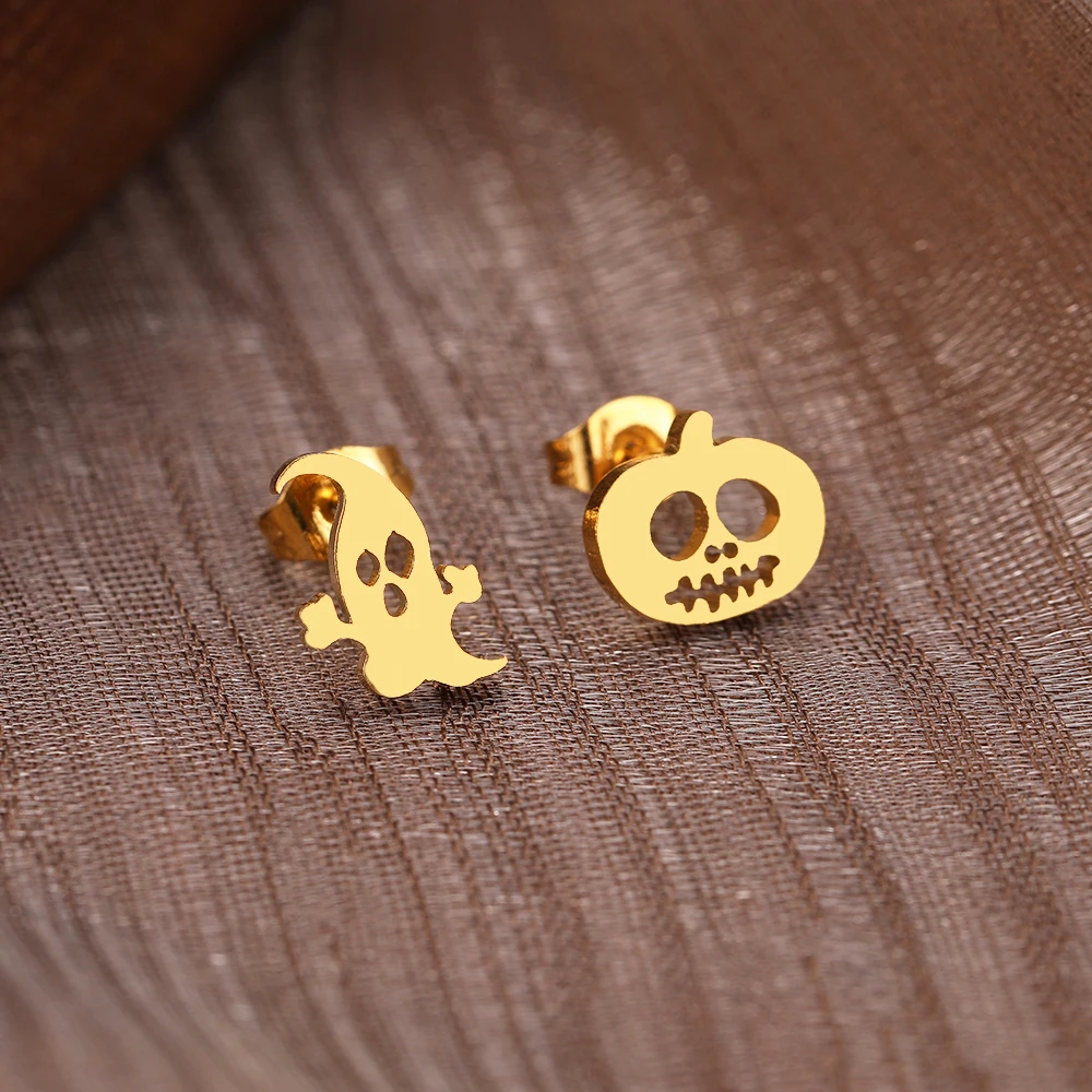 Stainless Steel Earrings Halloween Trick-or-treat Spectre of terror Stud Earrings for women Jewelry Halloween Accessories Gifts