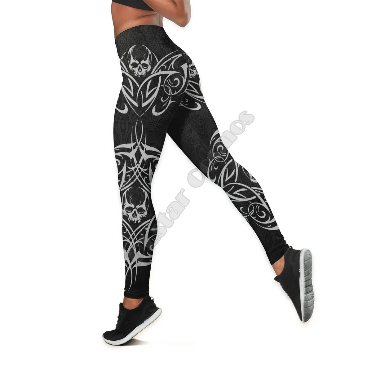 Skull Tattoo Art 3D Printed Tank Top+Legging Combo Outfit Yoga Fitness Soft Legging Summer Women For Girl