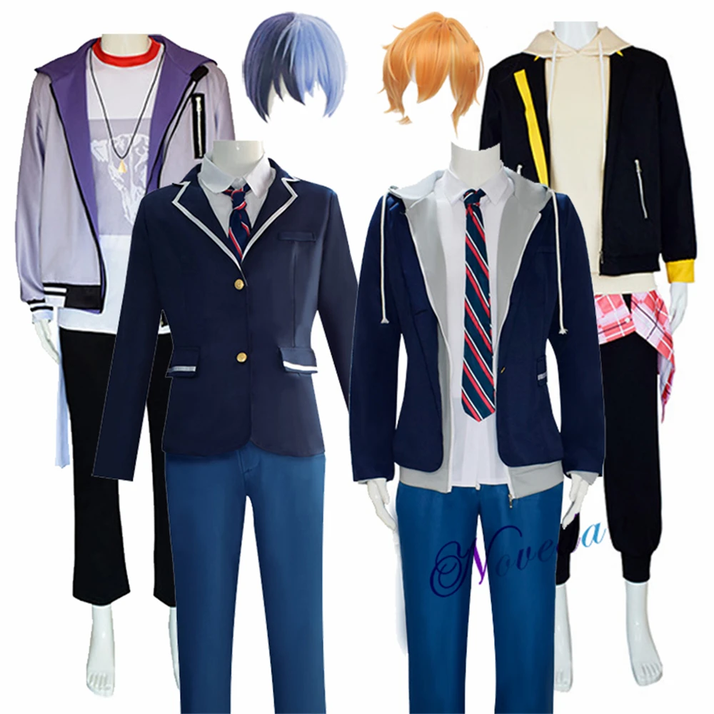 Shinonome Akito Aoyagi Toya أزياء تنكرية شعر مستعار أنيمي مشروع Sekai الملونة المرحلة فاز الآكل سيئة فرقة الزي الرسمي للحفلات